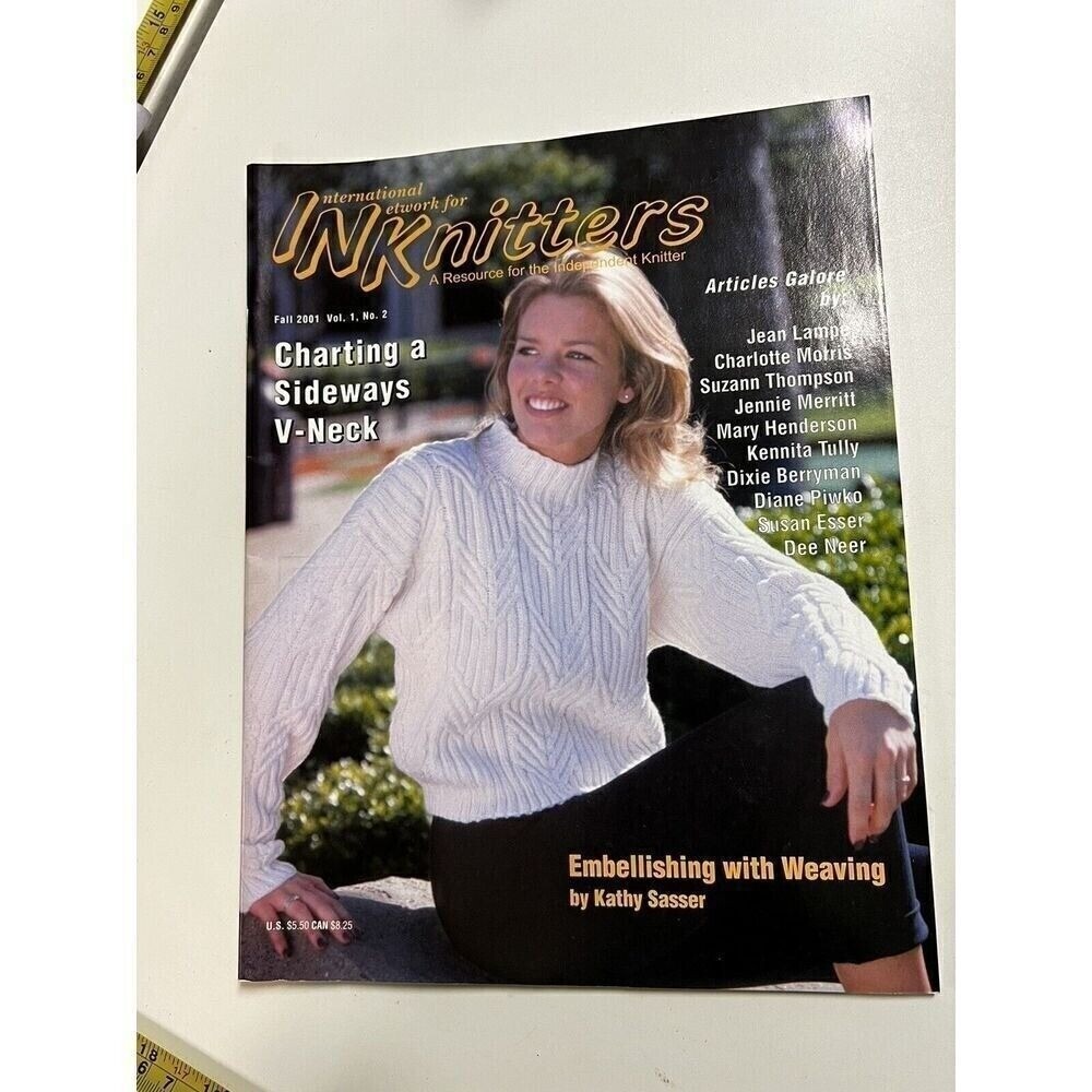 BBO) RARE InKnitters Fall 2001 Vol 1 Knit Knitter‎ Weaving Sweater Magazine BBO